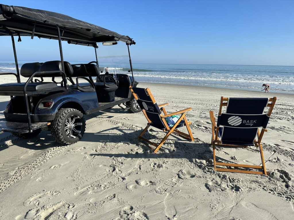 golf cart on the beach