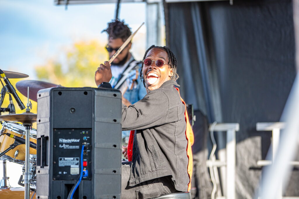 man playing drums on stage at Myrtle Beach festivals